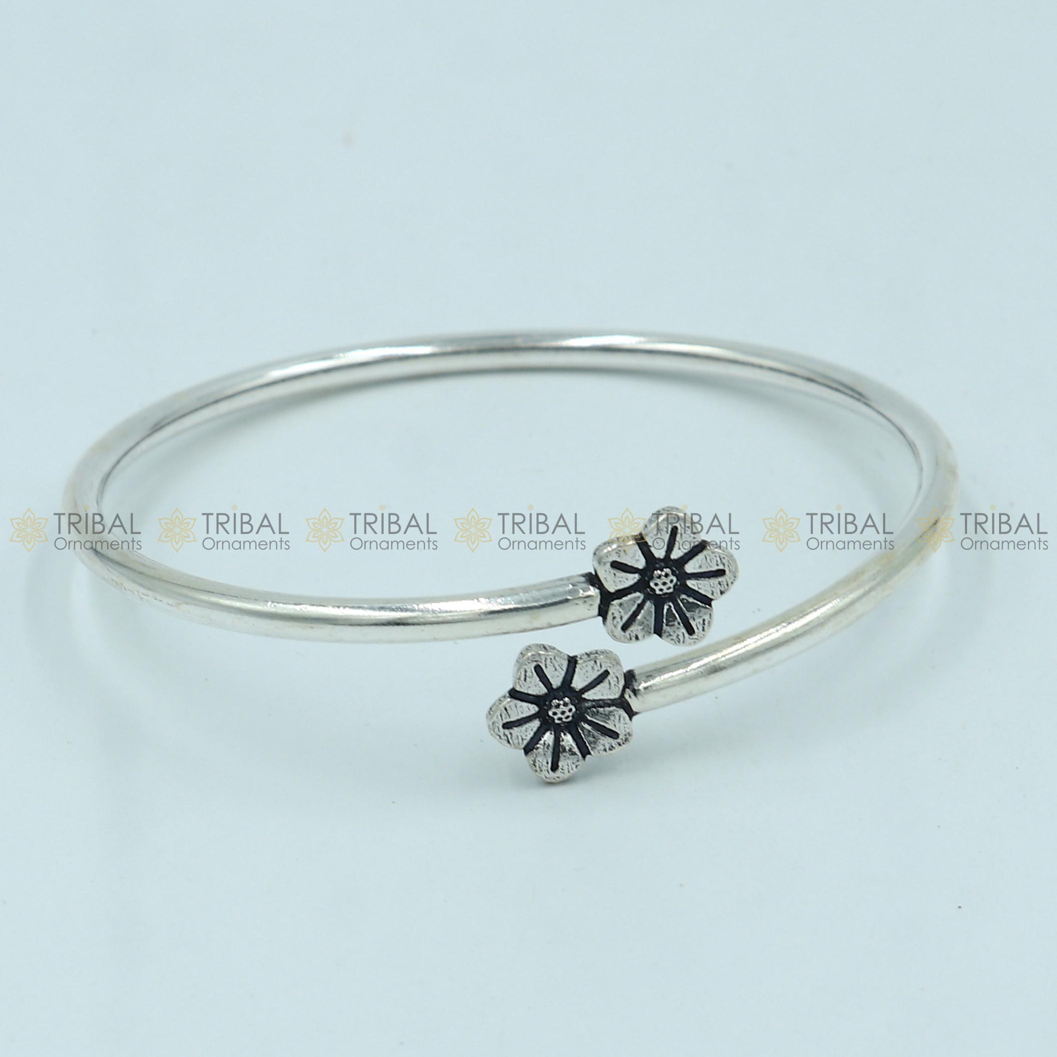 SILVER925 FLOWERS DESIGN BRACELET/ブレスレット 7.5”, Vintage Sterling Silver 925 Tennis Floral Bracelet