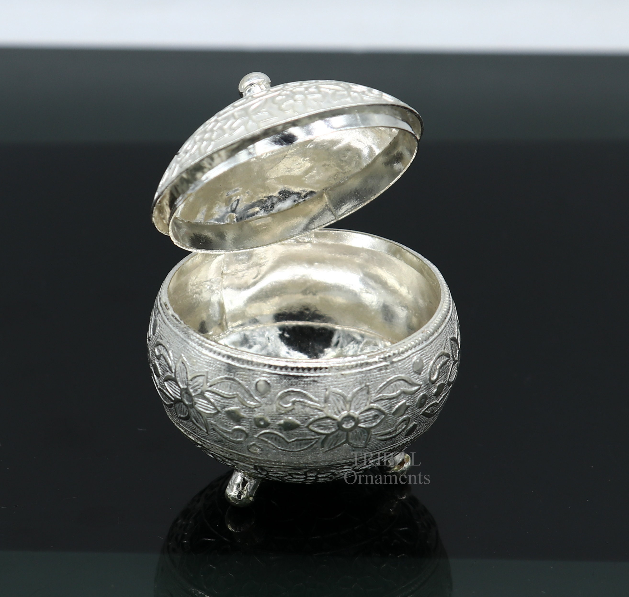 925 Sterling Silver Handmade Fabulous Trinket Box, Solid 925 Sterling Silver Handmade Fabulous Trinket Box, Solid