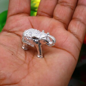 Fully solid 925 Sterling silver Elephant statue/ figurine sculpture, best gifting or puja article figurine for wealth and prosperity art608
