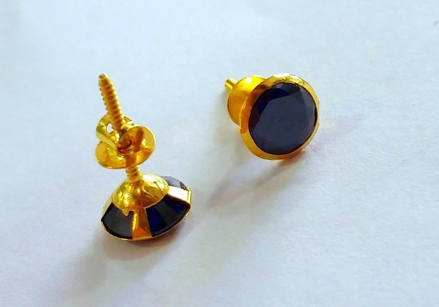 Black stone gold earrings designs deals