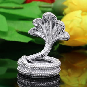 925 Solid silver handmade Divine Panchmukhi holy Small snake or shiva snake for puja or worshipping, solid Diwali puja article art564