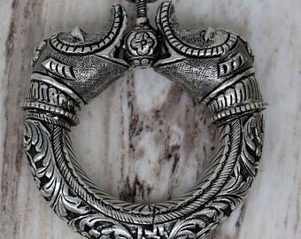 925 Sterling Silver Handmade Chitai Work Elephant Face