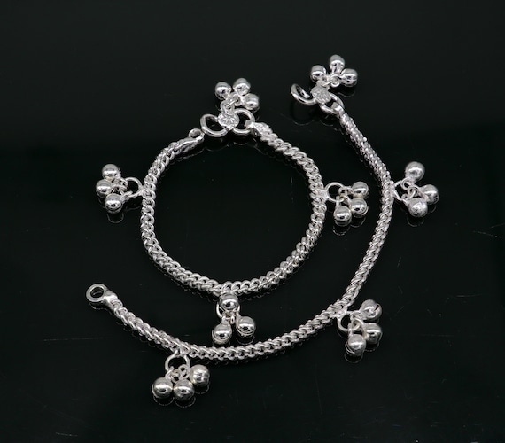 5.5" solid silver customized designer noisy bells… - image 10