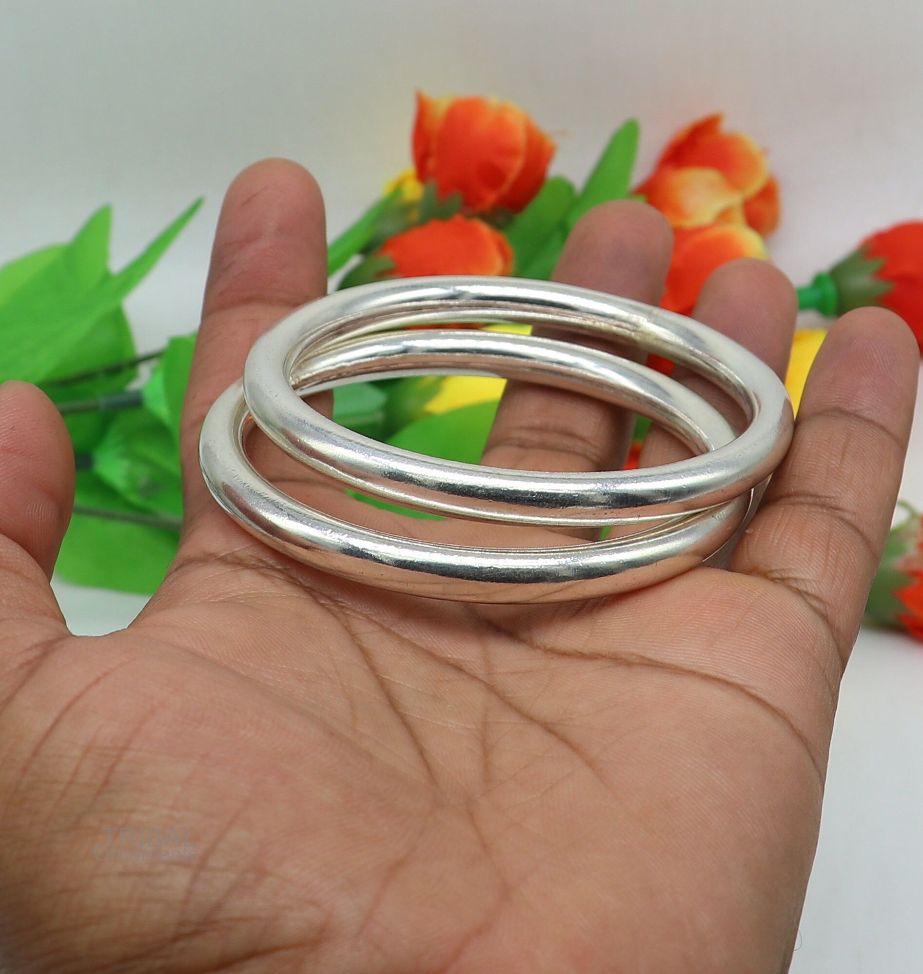 セール(SALE)開催中！ファッション通販 Shiny Plain Silver Sterling 925 Fine Bright Bracelet Bangle アクセサリー