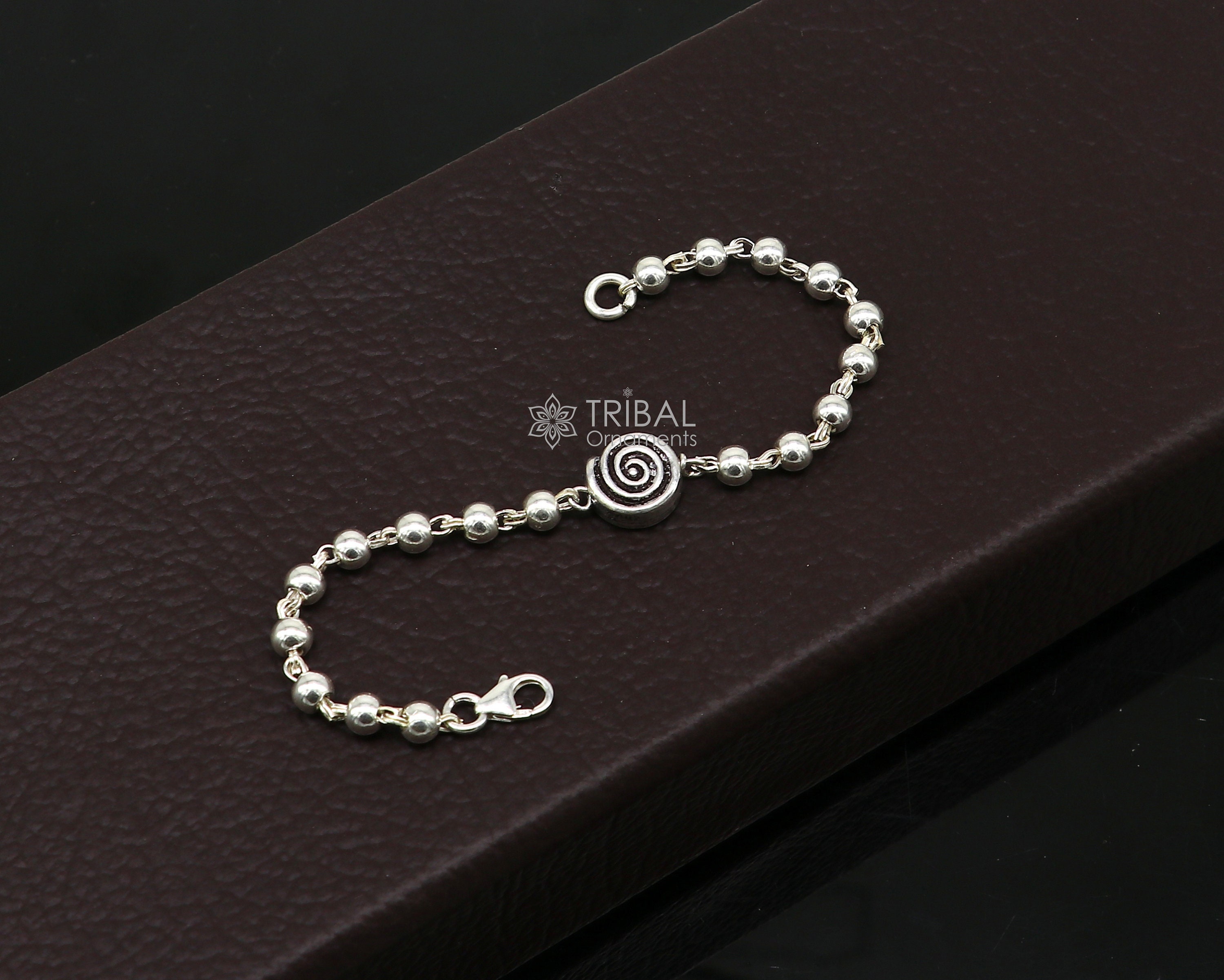 All Sizes 925 Sterling Silver Beaded Bracelet or Anklet for Girls