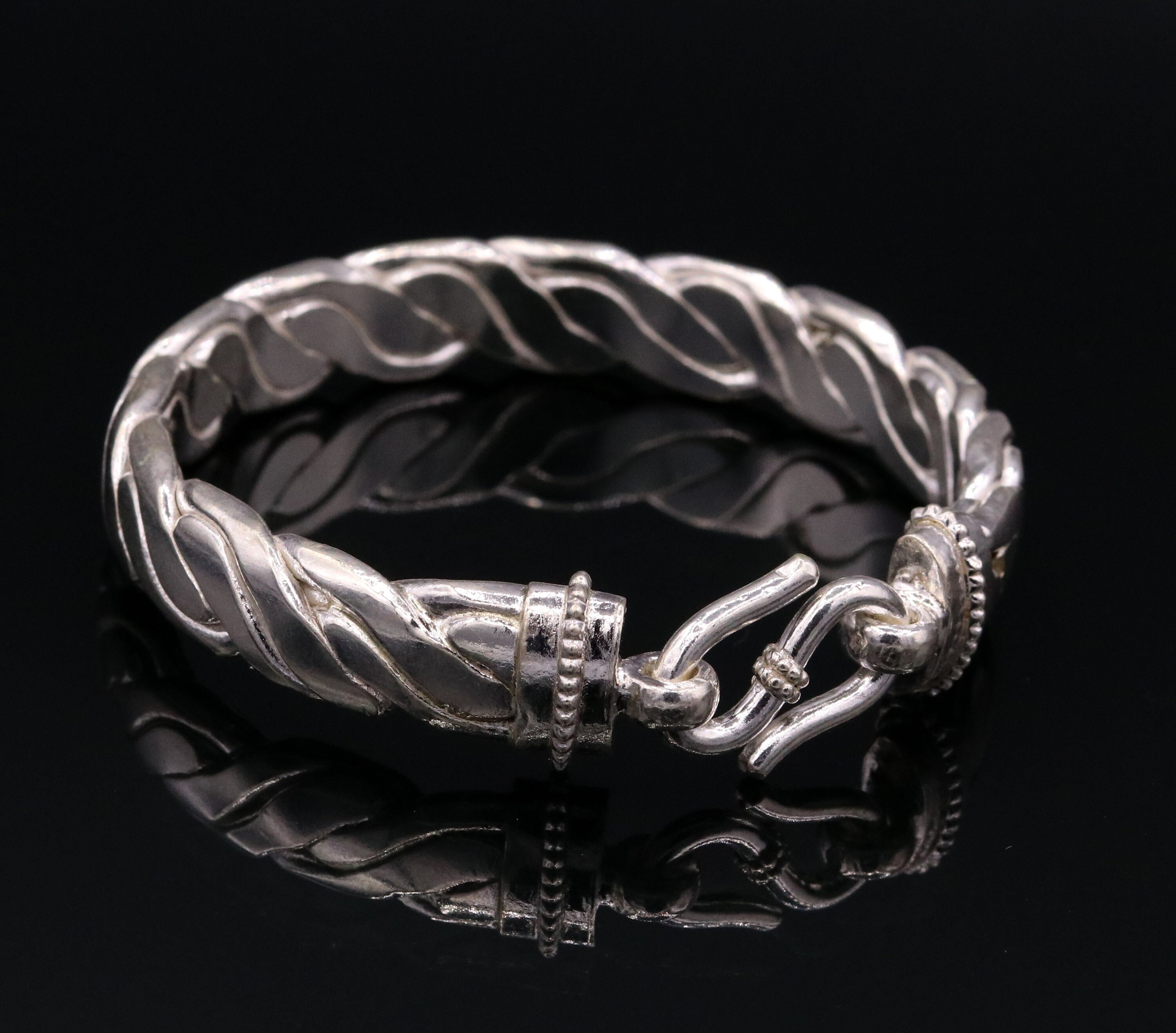 Pure 925 Sterling Silver Unique Vintage Style Bangle