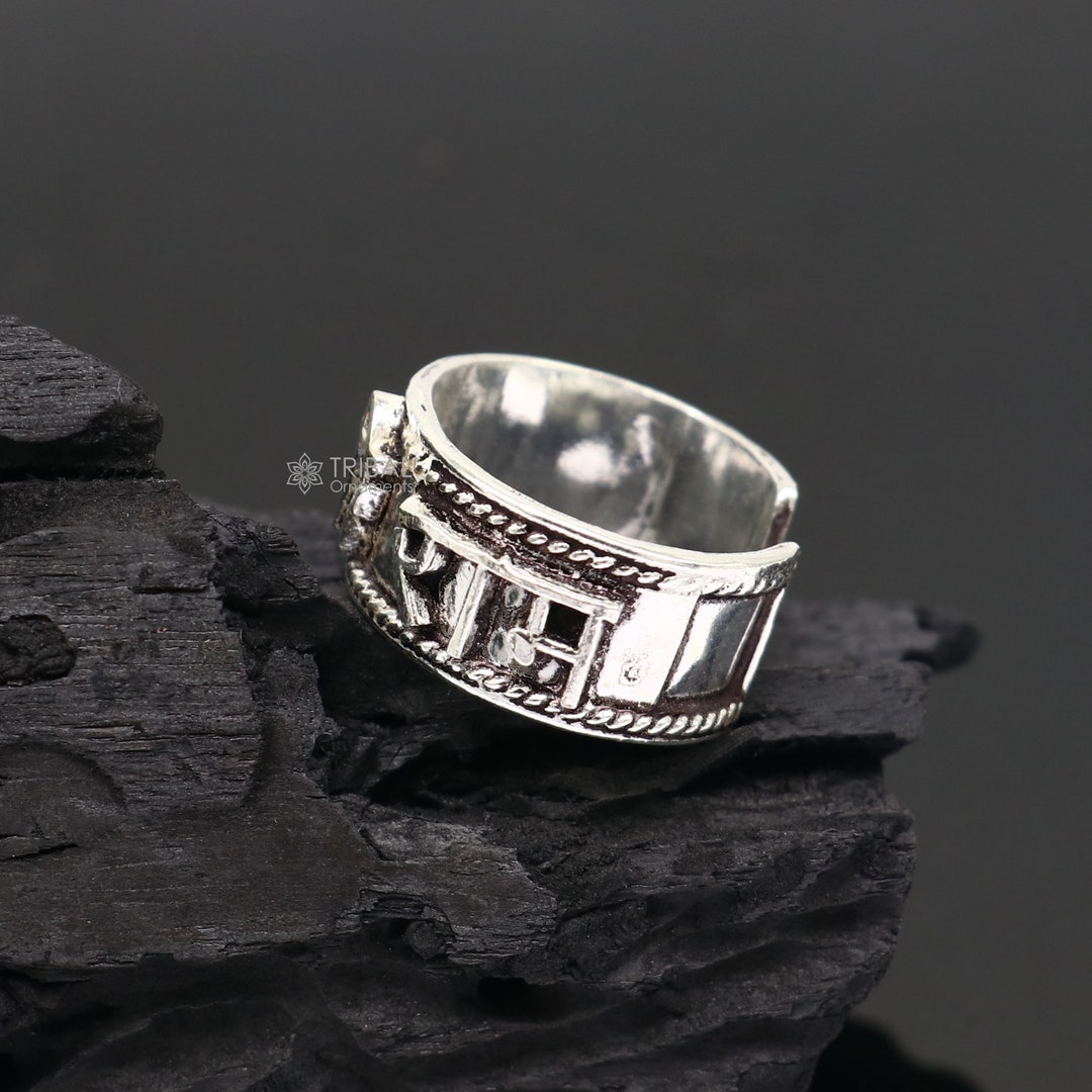 925 Sterling Silver 11mm Wide Solid Handmade Adjustable Idol Rama