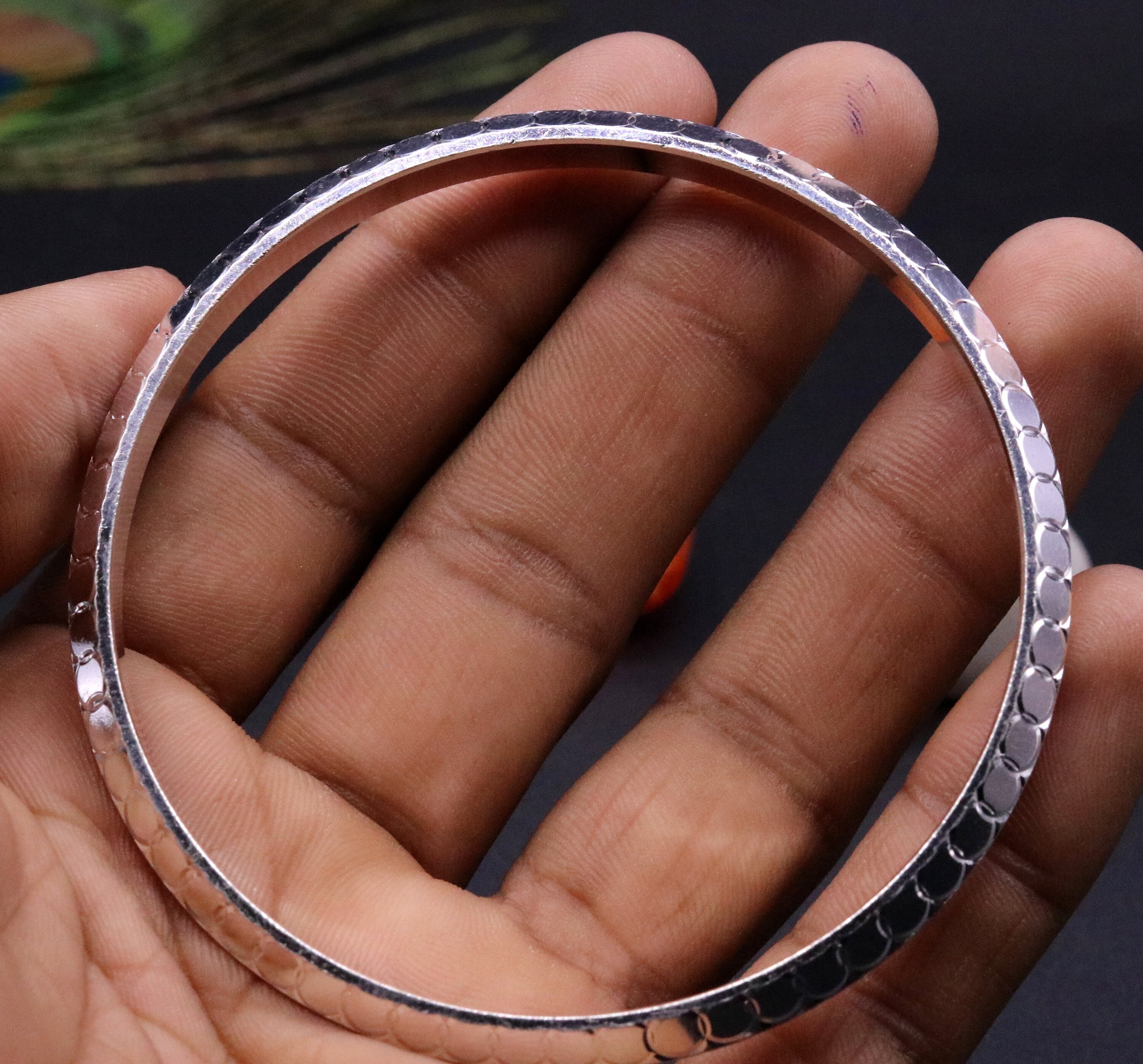 Handmade Solid Silver Punjabi Sikhha Kada Bangle Bracelet for Etsy