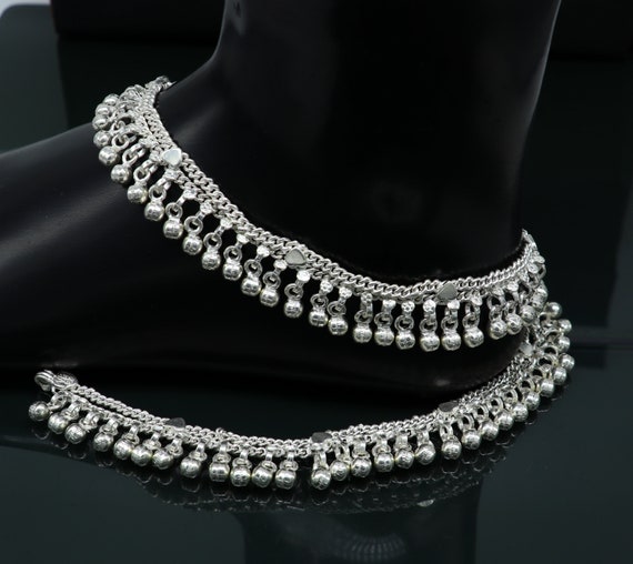 Silver anklets for girl best sale price