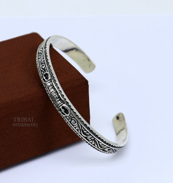 925 Sterling Silver Handmade Vintage VAJRA Design Divine Bangle