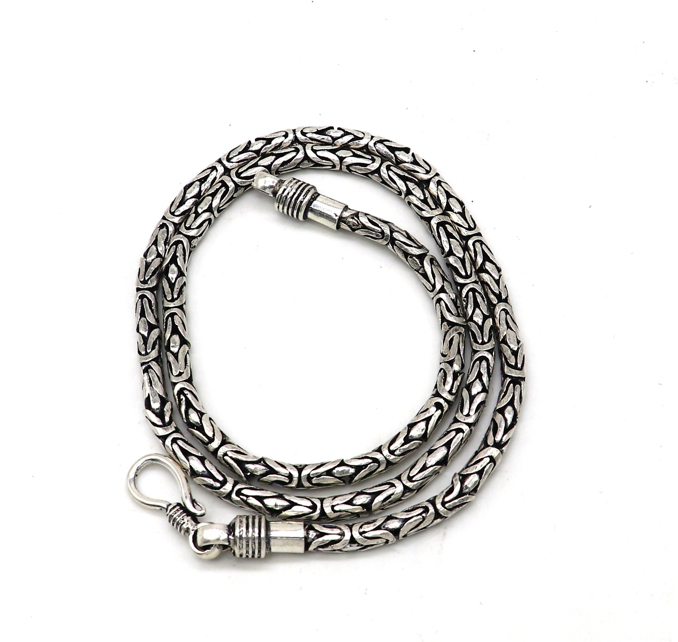 4mm 925 Sterling Silver Handmade Solid Vintage Byzantine Design