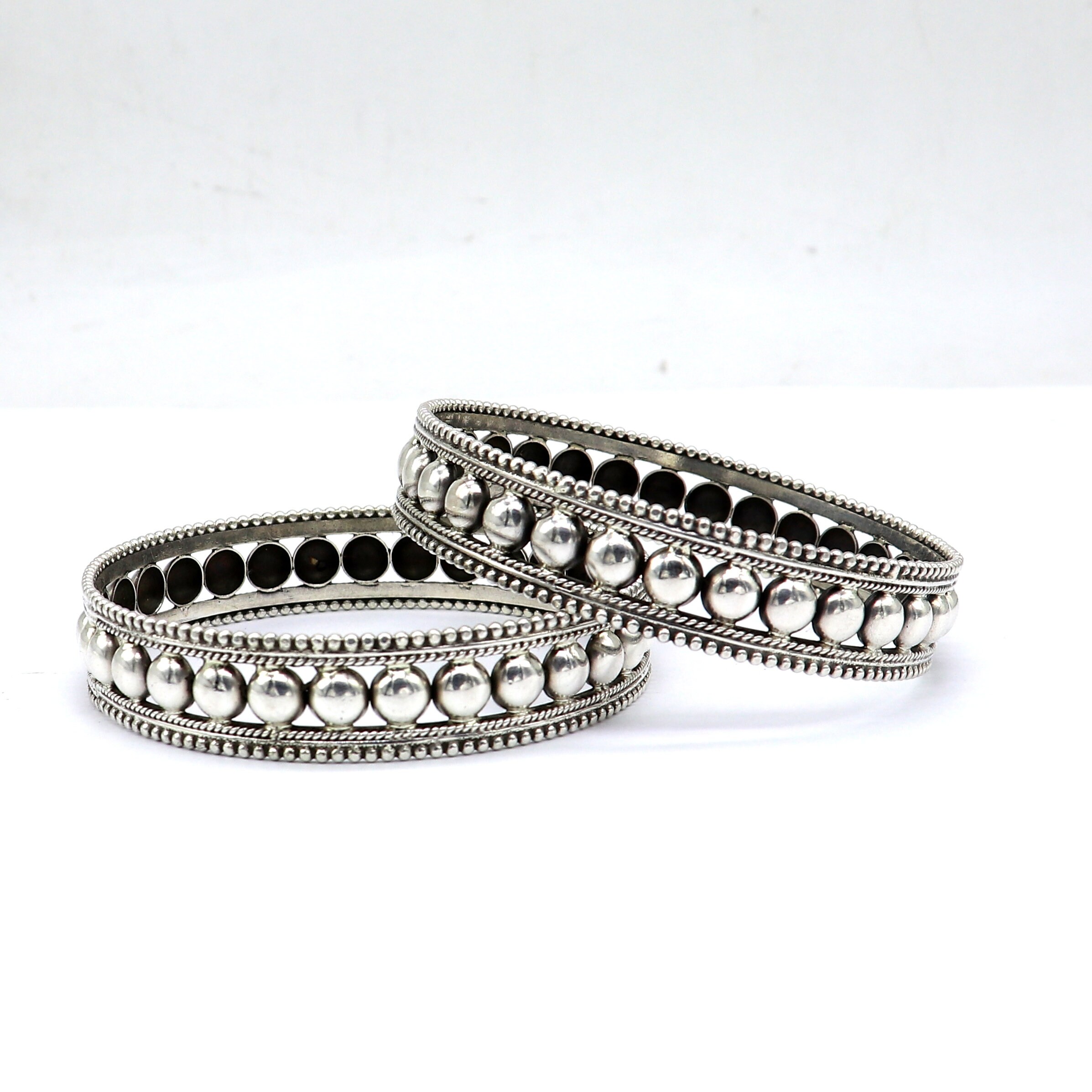 925 Sterling Silver Handmade Vintage Design Bangle Bracelet Tribal
