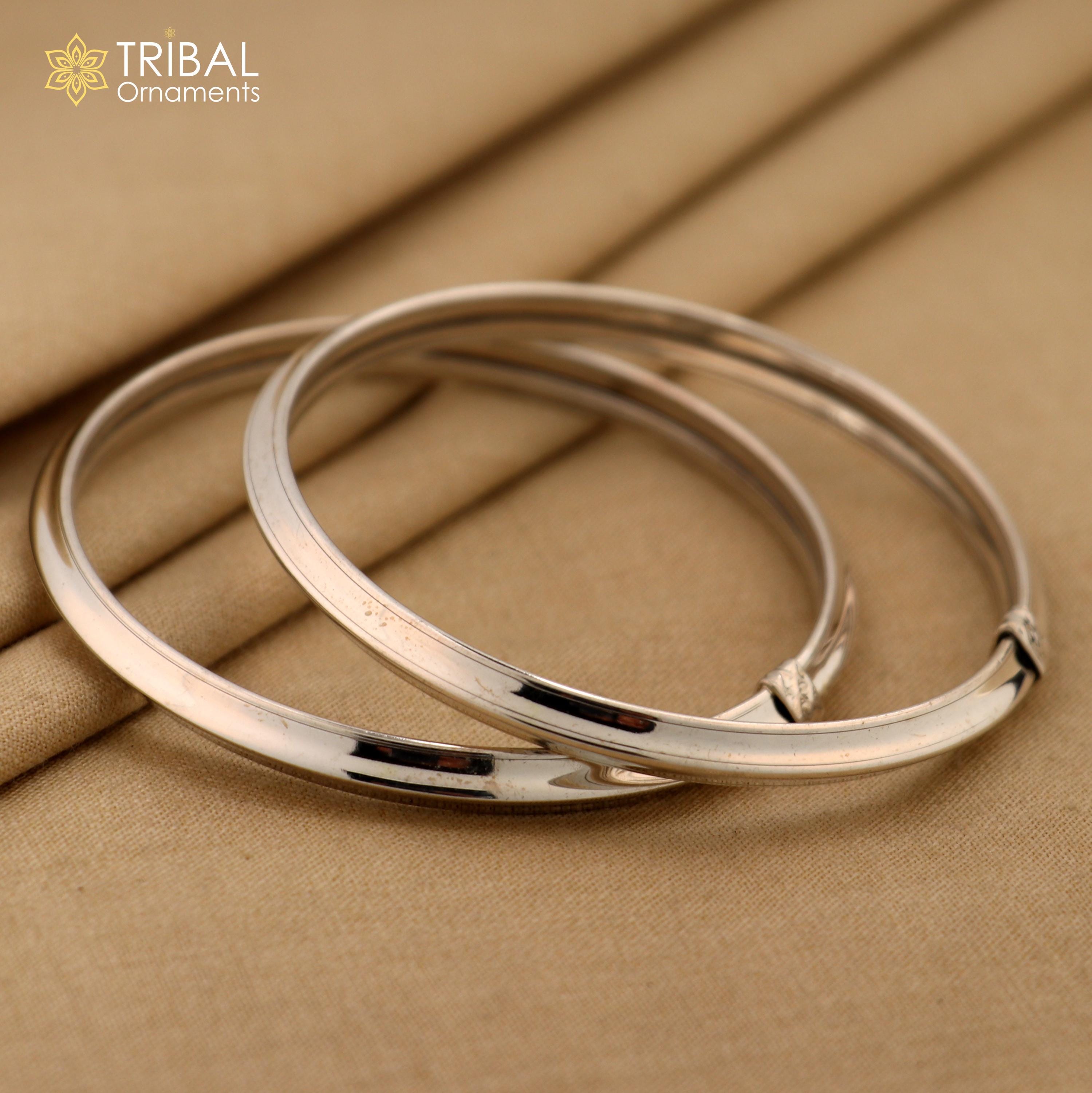 【Genri Lux 925SILVER HAND MADE BANGLE】 925 Sterling Silver Handmade Gorgeous Customized Plain Shiny