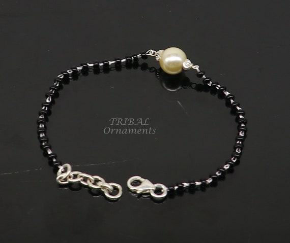 925 sterling silver customized black beads Nazari… - image 3