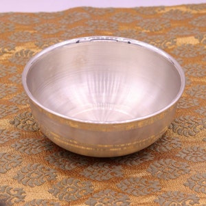 Handmade pure 999 fine silver bowl, excellent silver utensils from india, plain high quality silver vessels, silver kitchen utensils sv05