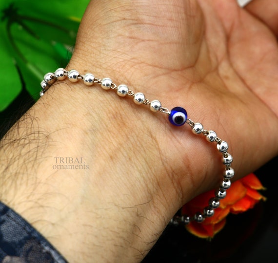 日本未入荷 [ONE ENOUGH] Red Silver Ball Bracelet Women/ Men Genuine Leather Cubic Evil Eye Red Rope Anklet