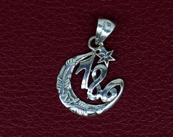 Buy Handmade Solid 925 Sterling Silver Lucky Number 786 Pendant