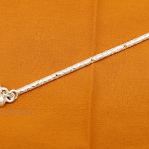 8.3cm flute Vintage design Solid silver handmade idol krishna flute, silver bansuri, laddu gopala flute, little krishna flute puja art su506