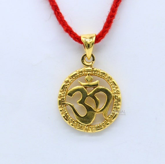 Divine Matra Pendant 925 Sterling Silver Handmade OM AUM Pendant