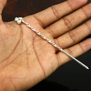 4.5 inches long handmade solid sterling silver eyeliner stick, kajal sticks, surma stick, fabulous brides vintage style gift su398