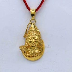 925 sterling silver amazing gold polished idol Lord Shiva pendant, excellent gifting unisex locket pendant customized jewelry nsp617
