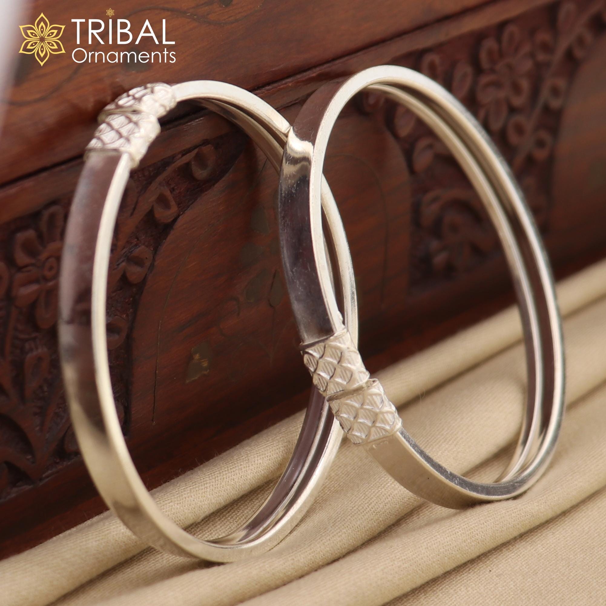 Plain Shiny Design Sterling Silver Handmade Excellent Bangle