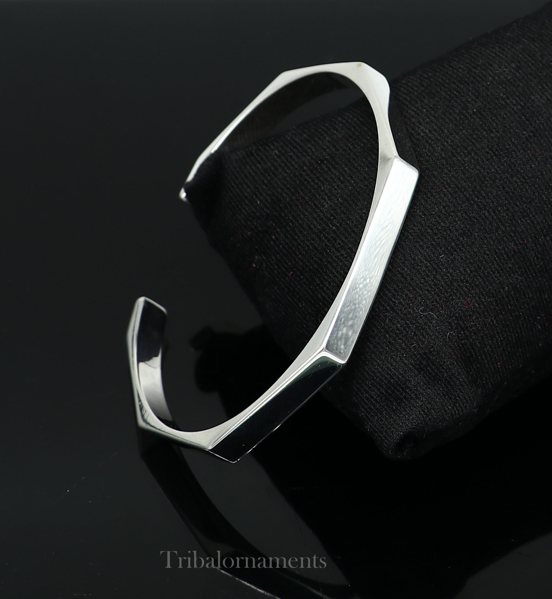 Plain Shiny Solid 925 Sterling Silver Handmade Adjustable Plain Shiny Solid 925 Sterling Silver Handmade Adjustable