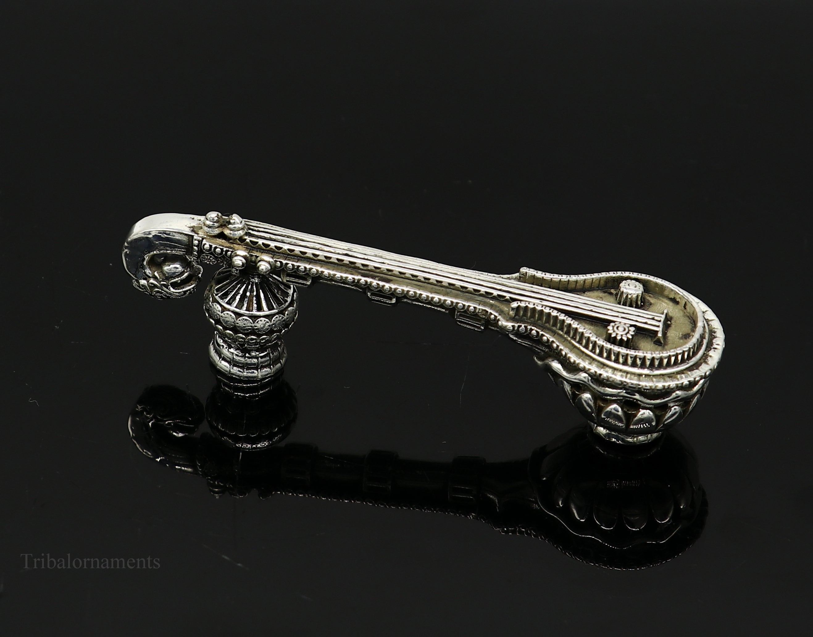 925 Sterling Silver Saraswati Veena, Silver Musical