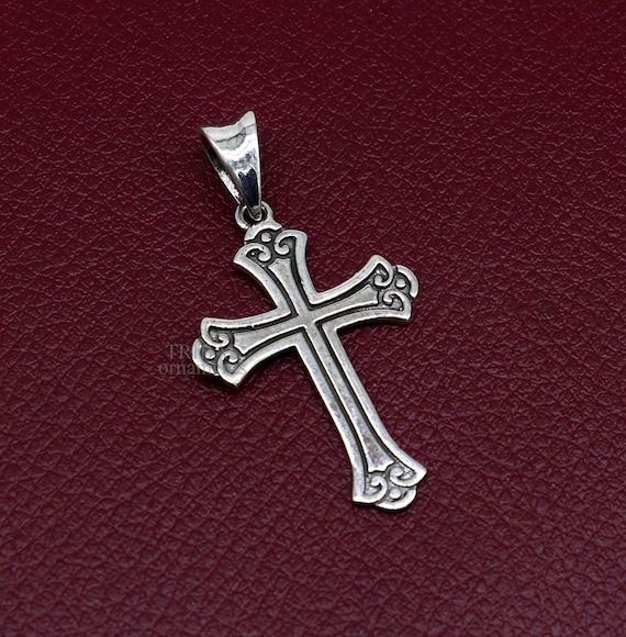 925 Sterling Silver Holy Cross Pendant, Excellent Unique