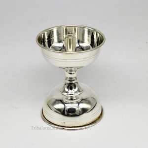 solide Sterling Silber handgefertigte elegante Öl Lampe, Silber Haus Bügel Utensilien, Silber Diya, Deepak, Silber Utensil, Silber Puja Artikel SU405