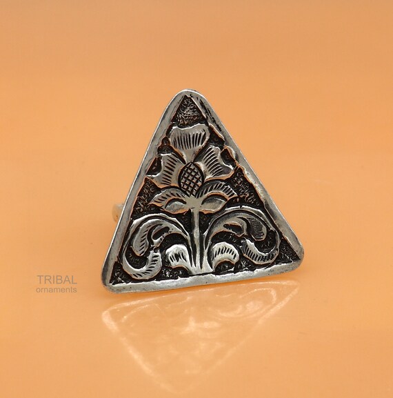 925 Sterling Silver Handmade Gorgeous Triangle Shape Adjustable