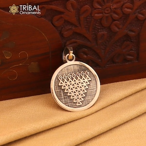 925 Sterling silver  Saraswathi yantra pendant ethnic jewelry nsp1081