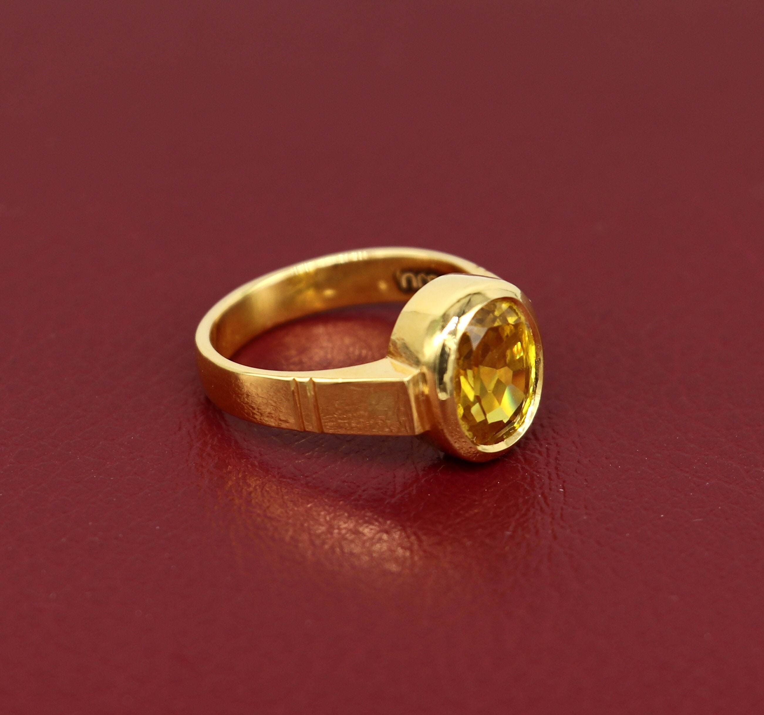 Certified Citrine (Sunela) Gemstone Ring - Shraddha Shree Gems