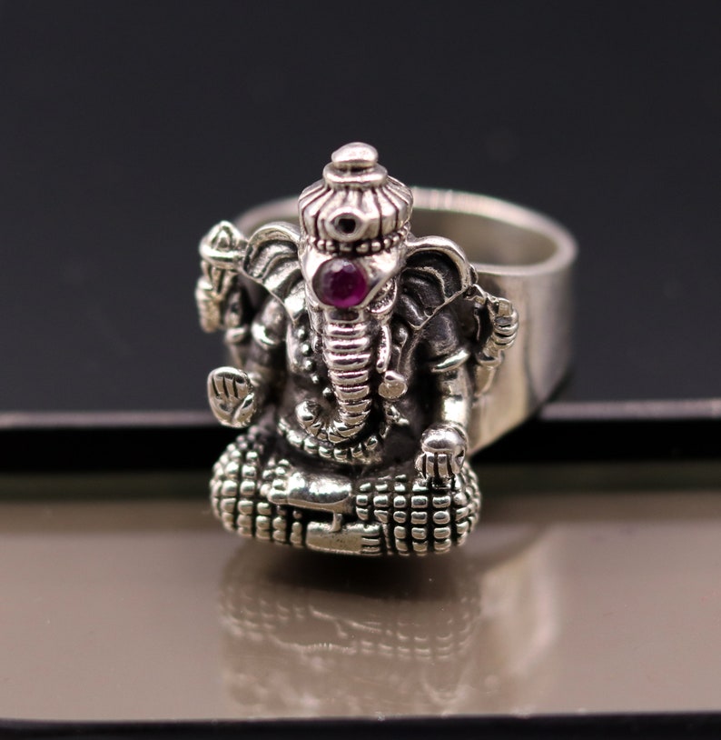 925 sterling silver handmade amazing lord Good ganesha sr76