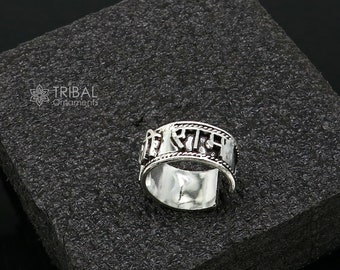 925 Sterling Silver 11mm Wide Solid Handmade Adjustable Idol Rama 