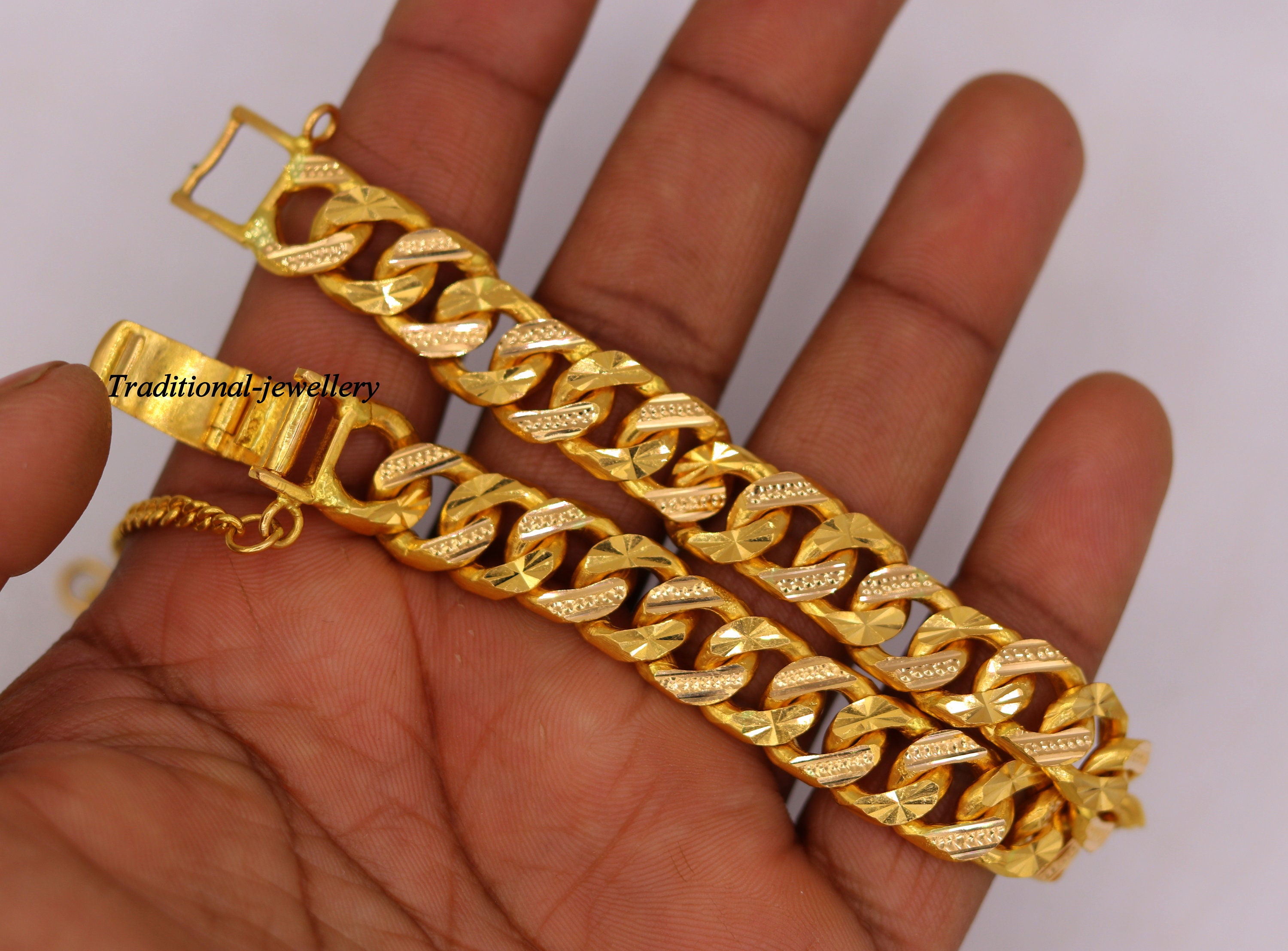 Mens gold curb link best sale bracelet