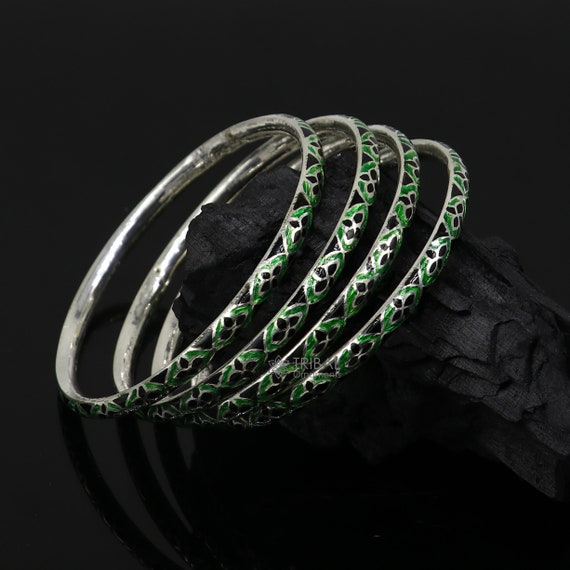 Meenakari silver best sale bangles