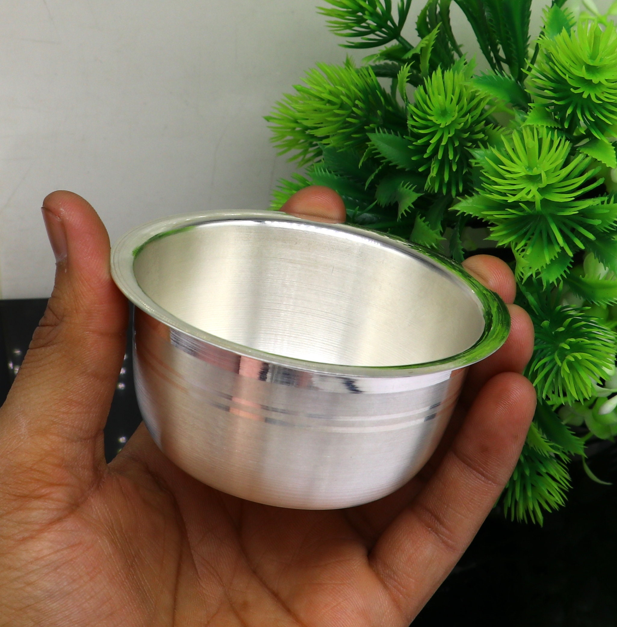 999 Fine Silver Handmade Small Baby Bowl and Spoon Set Silver Etsy