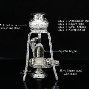 925 Sterling silver Lord Shiva Lingam stand/ Jalheri, use for put/hold Shiva Lingam and shiva abhishekam kalash, handmade puja article su733