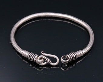 4mm  925 sterling silver handmade amazing inches snake chain flexible unisex bracelet jewelry from Rajasthan india sbr47