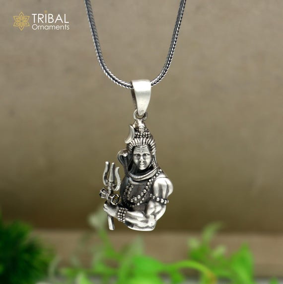 925 Sterling Silver Handmade Lord Mahakal Pendant With Chain