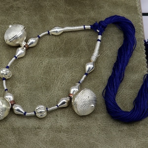 Vintage Indian traditional style trendy sterling silver customized designer work charm necklace, choker tribal jewelry set183