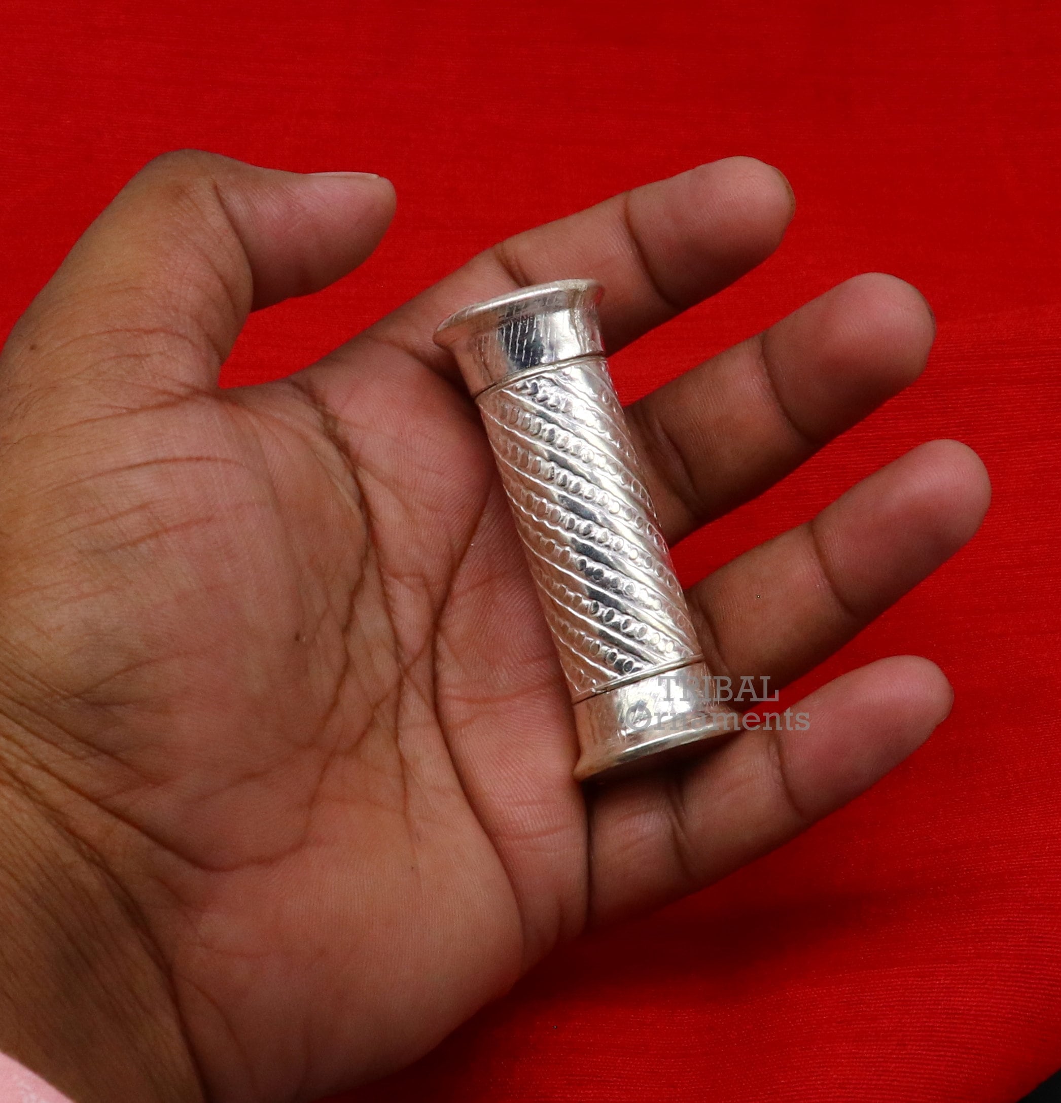 925 Solid Silver Handmade Small Tobacco Box, Storage Box