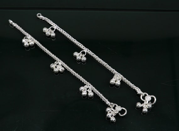 5.5" solid silver customized designer noisy bells… - image 7