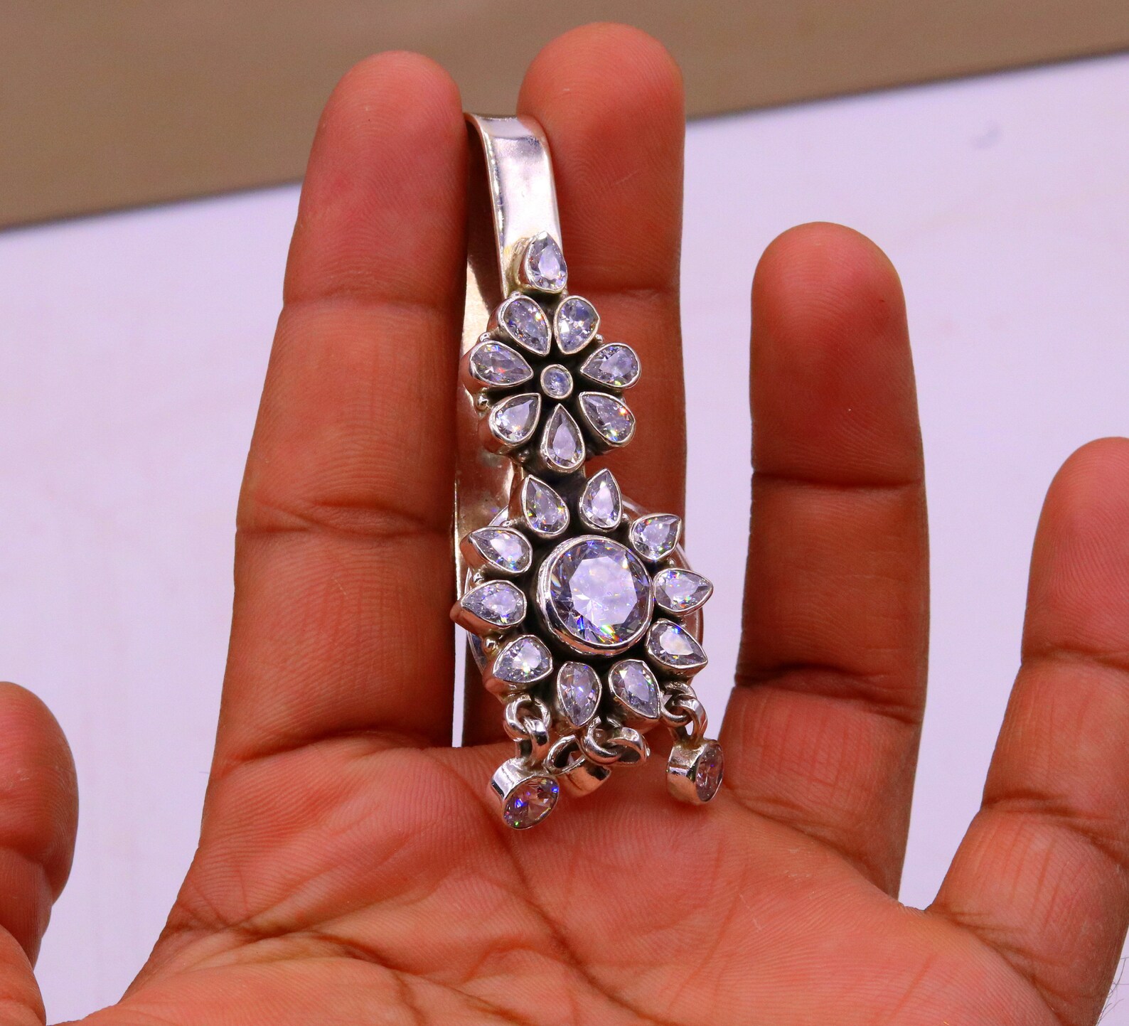 925 sterling silver waist key chain saree pin silver saree Etsy