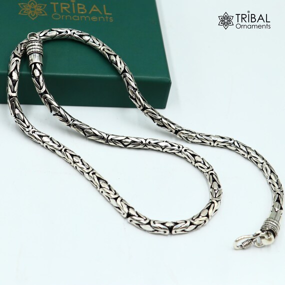 925 Sterling Silver Byzantine Chain All Size 6 Mm Chain Necklace