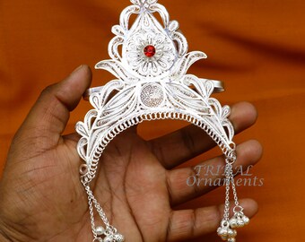 925 Sterling Silver Vintage Antique Design Handmade Mukut