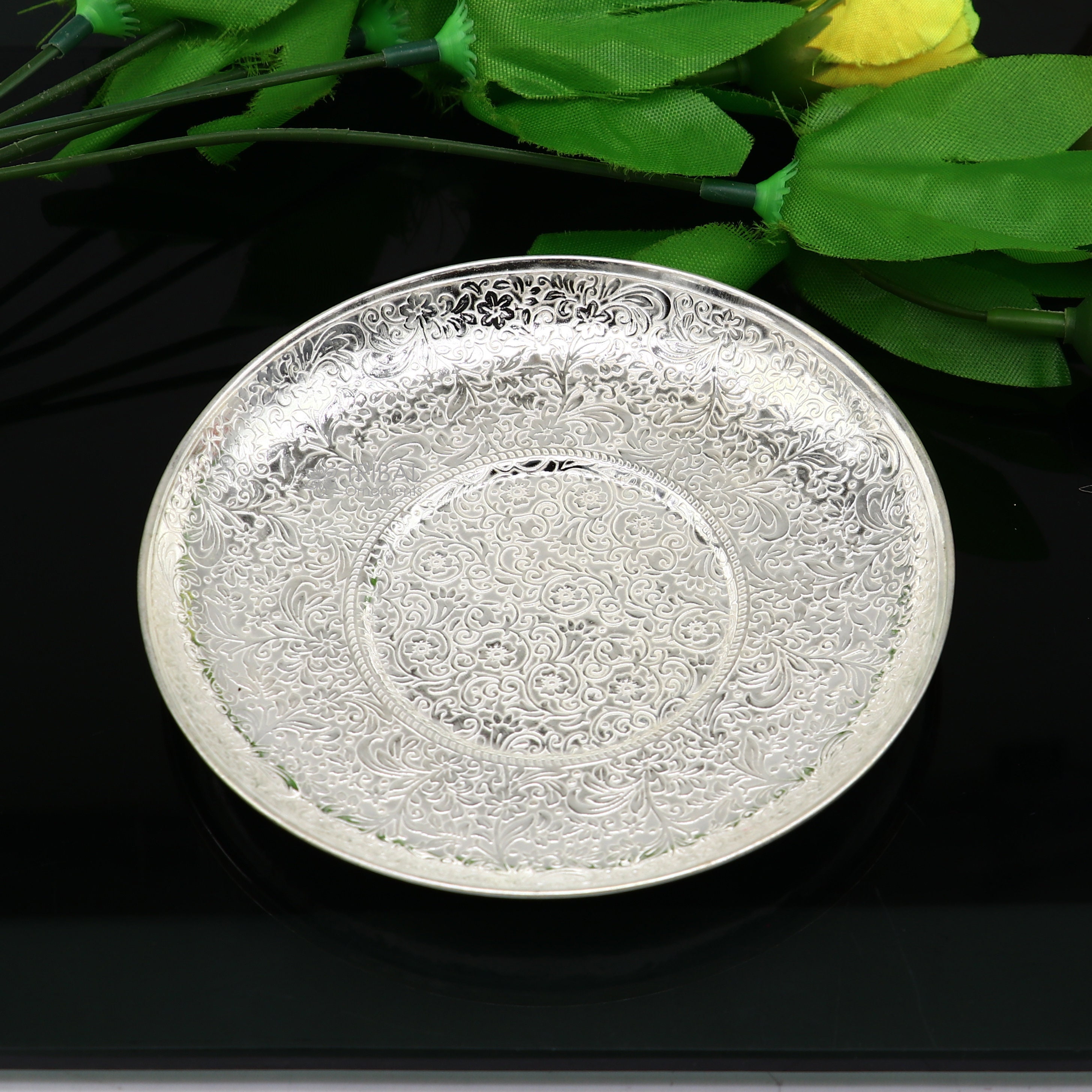 925 Sterling Silver Handmade Solid Silver Plate or Tray, Idols