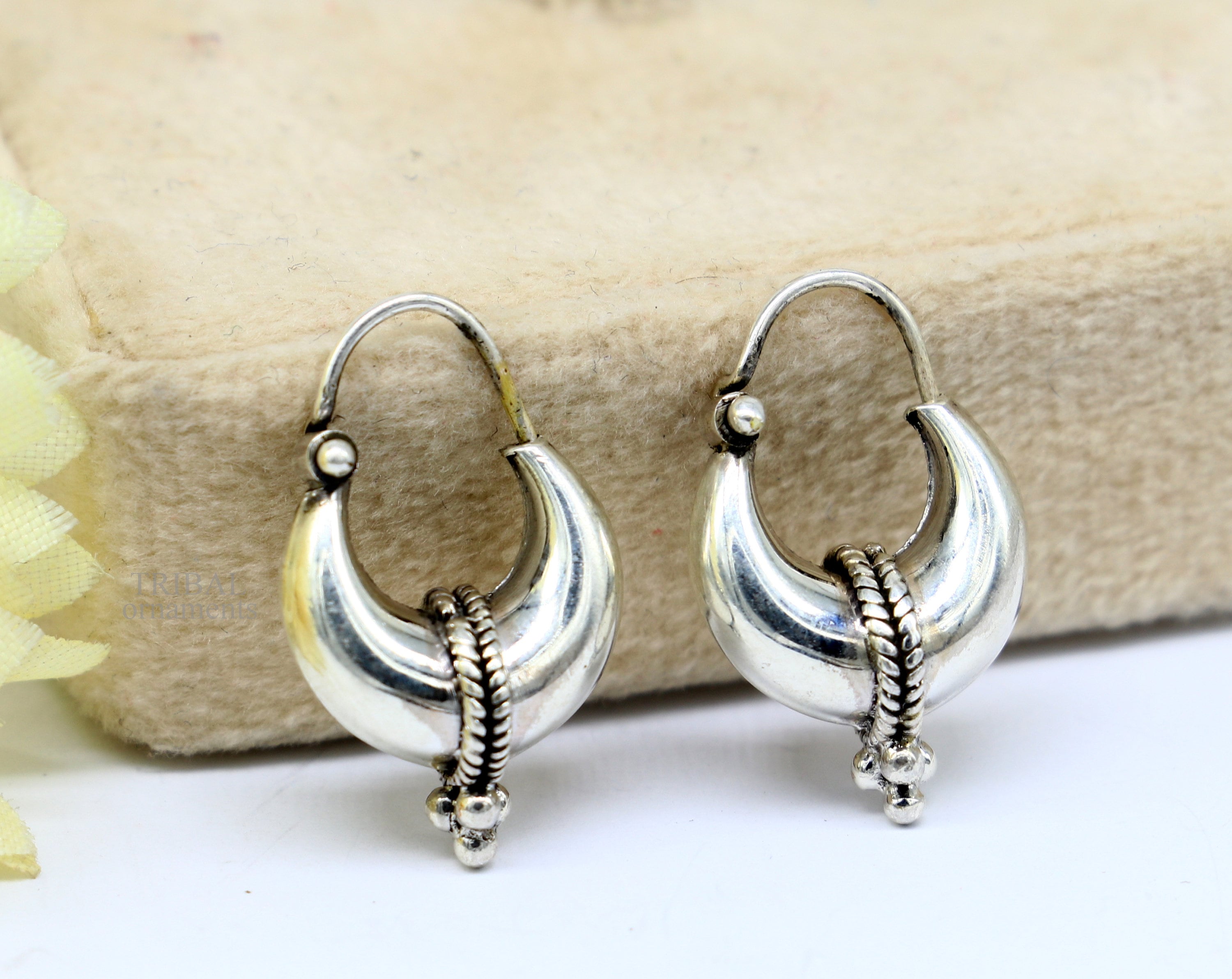 驚きの値段で 925 Hoops Style Ethnic Vintage Handmade Silver Sterling アクセサリー