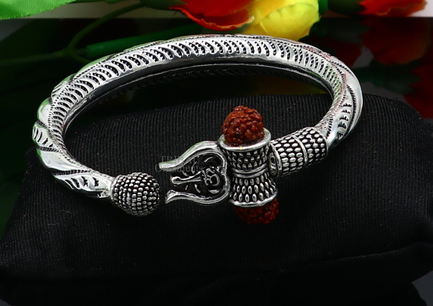 925 Sterling Silver Handmade Chitai Work Lord Shiva Trident